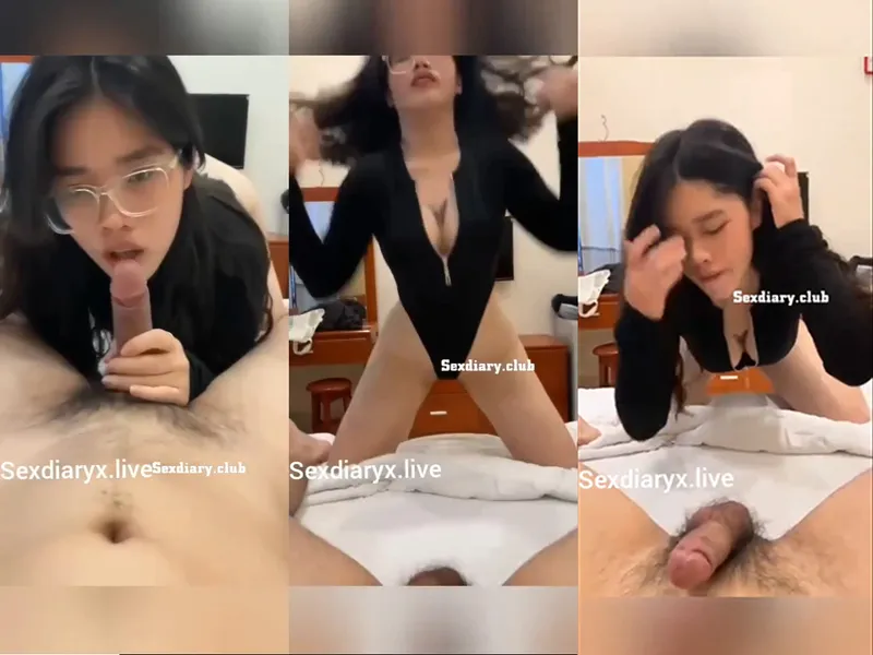 Em rau vú đẹp kính cận liếm cậu bé điêu luyện